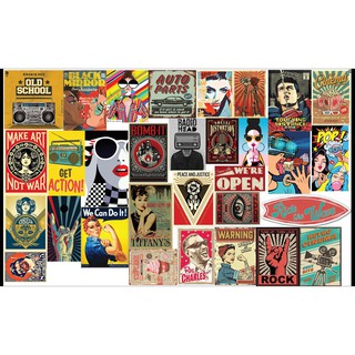 Hình dán sticker ngầu vintage dán mũ bảo hiểm, nón bảo hiểm. laptop, điện thoại, vali, đàn guitar, chống nước bền màu