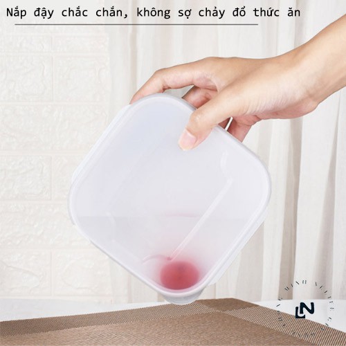 Hộp Đựng Thức Ăn, Thực Phẩm Sống/Chín Cao Cấp Nhật Bản - Hộp Nhựa Đựng Đồ Tủ Lạnh Bảo Quản Kín Hình Chữ Nhật, Hình Vuông