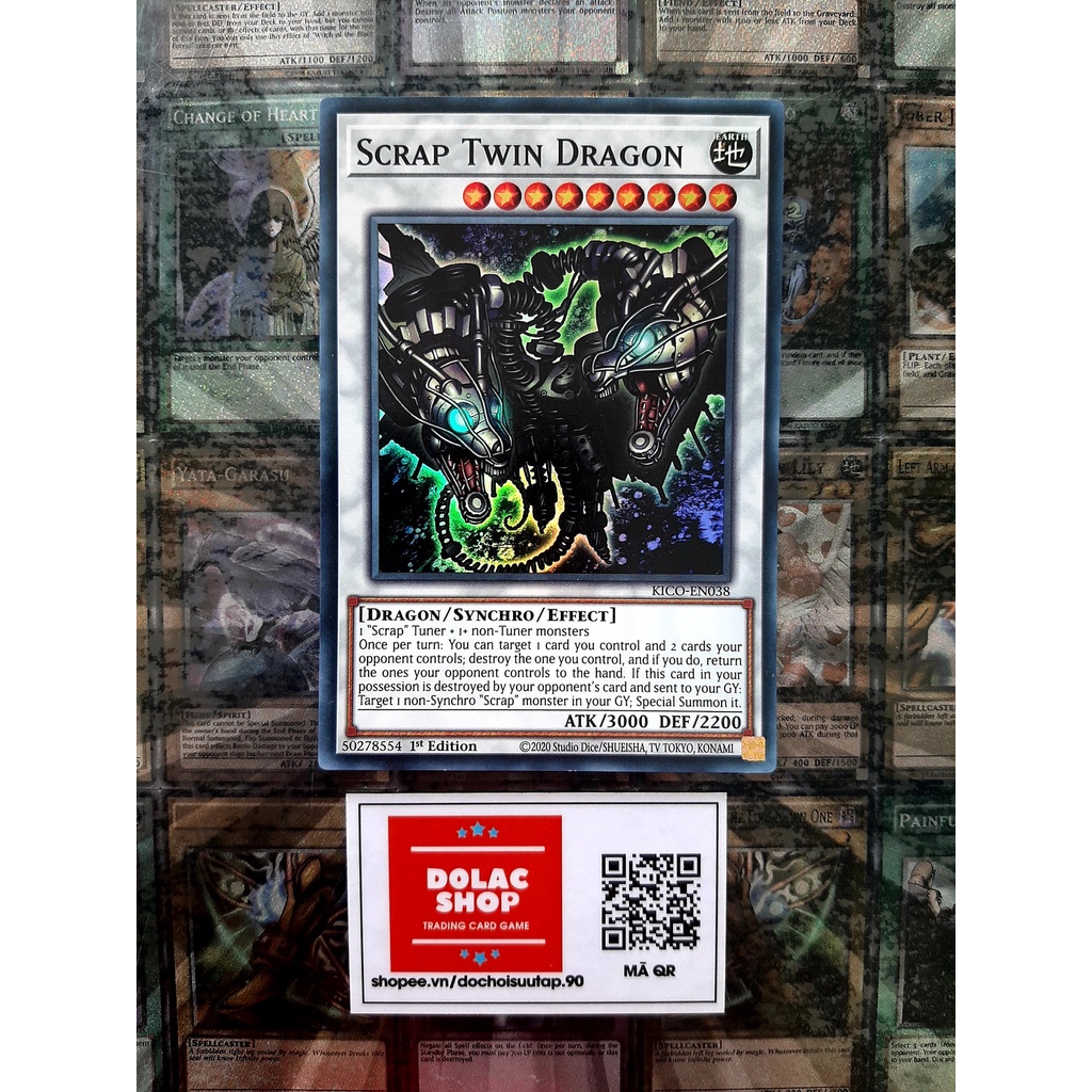 Thẻ Bài Mint90 Yugioh Monster Scrap Twin Dragon - KICO-EN038 - Super