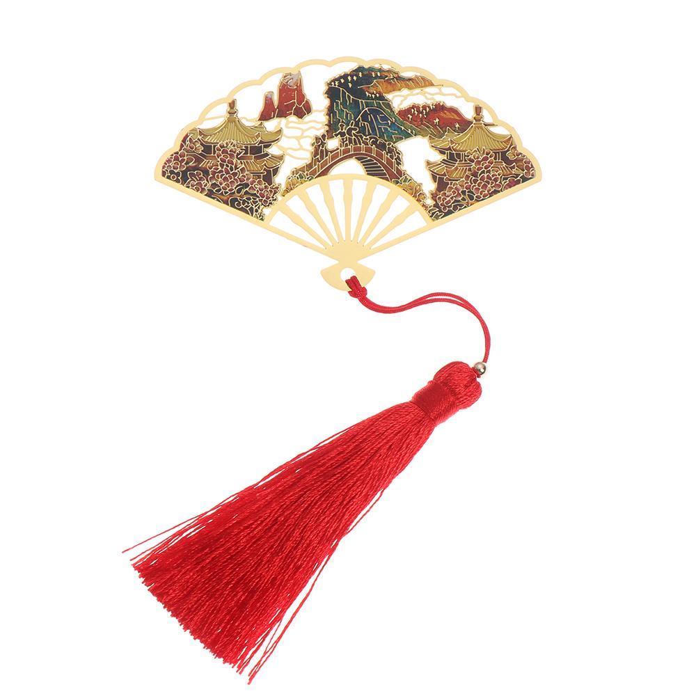 CHOOKEY Thẻ Đánh Dấu Trang Sách Bằng Đồng Thau Phối Tua Rua Phong Cách Trung Hoa