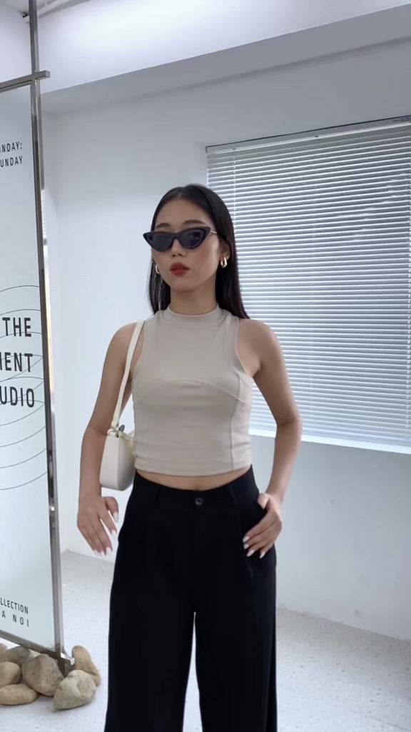 Áo ba lỗ trơn croptop The Kim, áo 3 lỗ sát nách viền bo nách cổ ôm body A123 | BigBuy360 - bigbuy360.vn