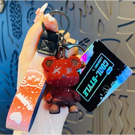 Móc Khóa Hình Gấu Hoạt Hình Màu gradient Cá Tính