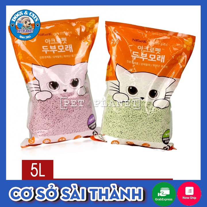 Cát vệ sinh hữu cơ Tofu ACRO PET 5L dành cho mèo, thân thiện với môi trường