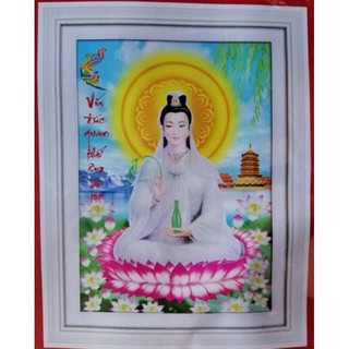 Tranh thêu phât quan âm lv3252 chưa thêu