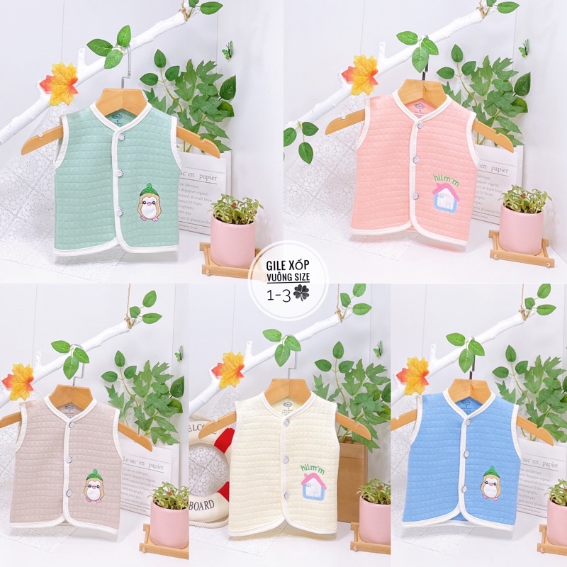 Áo gile nỉ xốp đẹp 3-9kg