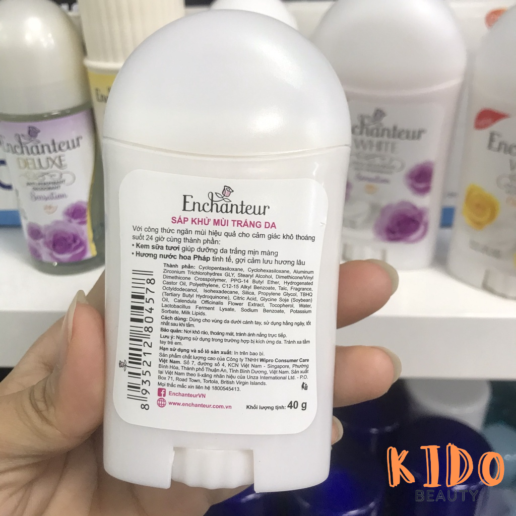 Lăn khử mùi trắng da Enchanteur Deluxe 50ml | Sáp khử mùi Enchanteur White 40g | Phấn thơm Enchanteur Charming 50g