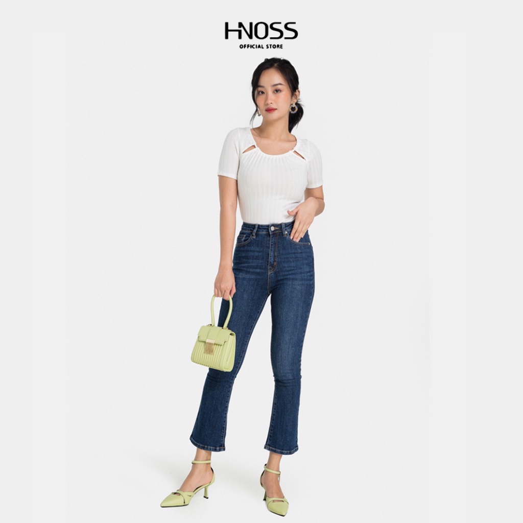 Quần Jeans Dài Nữ HNOSS Kiểu Dáng Ống Loe HNQDA013