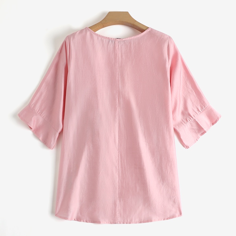 Áo kiểu ZANZEA thiết kế cổ tròn dáng rộng tay lửng phối dây rút thời trang cho nữ