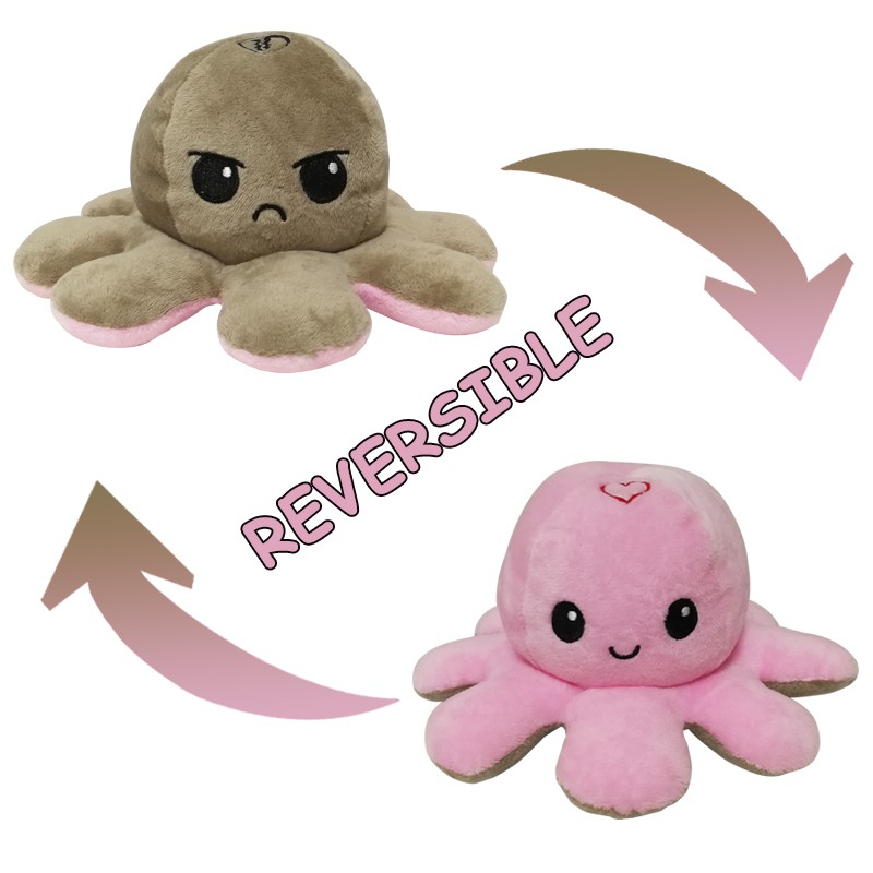 Bạch Tuộc Cảm Xúc Giant Reversible Octopus 20cm two color Bạch tuộc nhồi bông cảm xúc yumcute