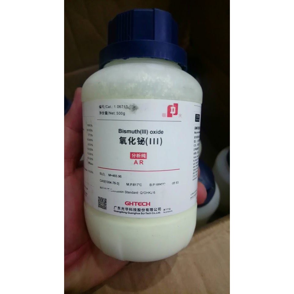 Hoá chất thí nghiệm Bitmut oxit - Bi2O3 - Lọ 500g Cas: 1304-76-3