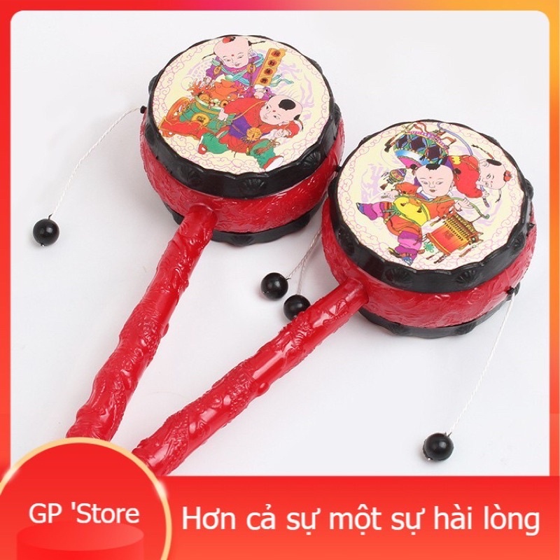 Đồ chơi trống lắc cầm tay cho bé, đồ chơi trẻ nhỏ