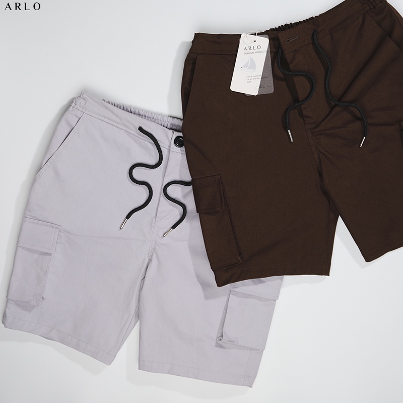 Quần Short Kaki Túi Hộp CARLOS Dày Dặn Cứng Cáp Đứng Form Màu Nâu Cánh Gián - ARLO