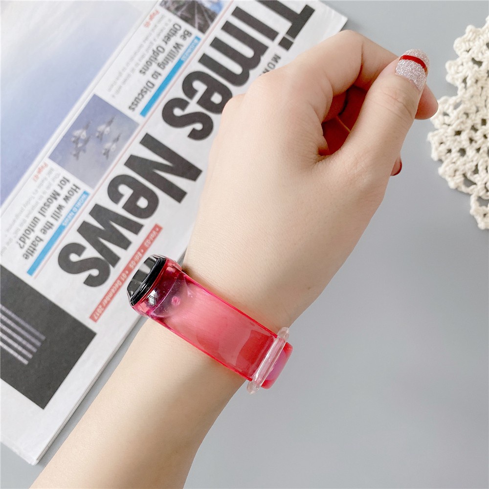 Dây đeo silicone trong suốt thoáng khí cho Xiaomi Mi Band 6 5 4 3