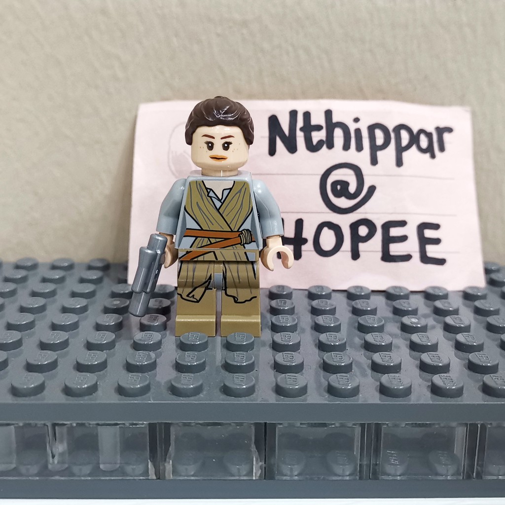 + + Dành cho Lego Rey w Gun Star Wars Minifigure Theme Minifig Khối xây dựng cuối cùng jedi