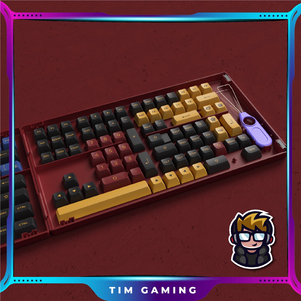 [Mã 154ELSALE2 giảm 7% đơn 300K] Bộ Keycap AKKO – Red &amp; Blue Samurai (PBT Double-Shot/ASA profile/226 nút)