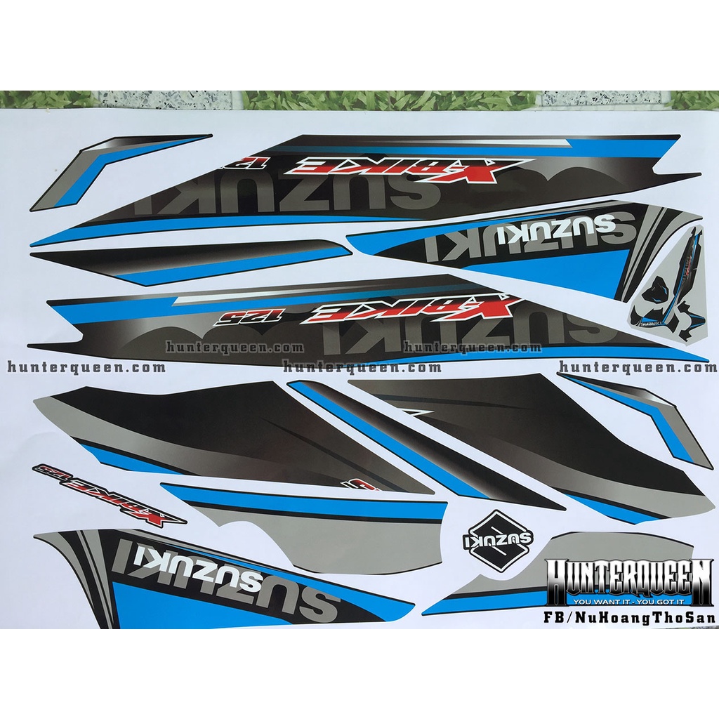 Tem chế X Bike đen xanh. Thay đổi màu sắc và chi tiết theo yêu cầu. Sắc nét, bền màu