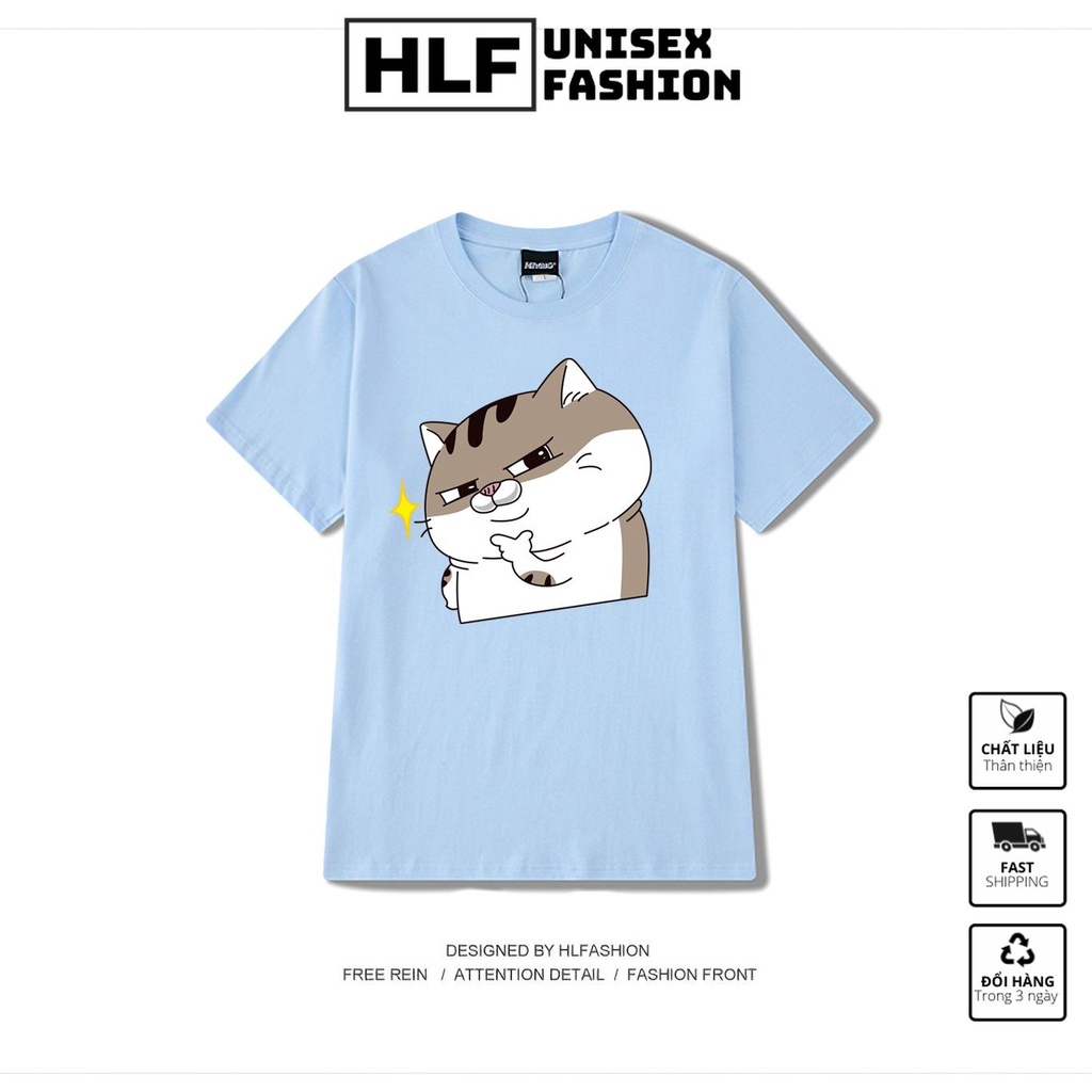 Áo thun tay lỡ form rộng Unisex mèo AMI đẹp trai, áo phông form rộng tay lỡ HLFashion