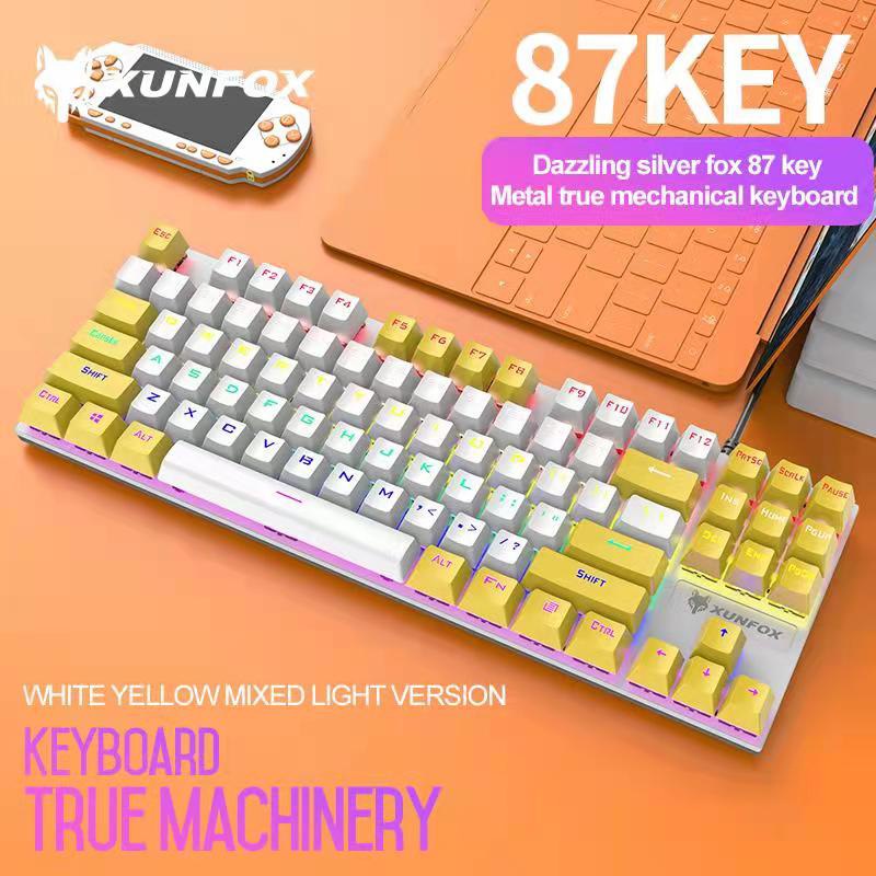 Bàn phím cơ có dây K80 Led RGB 87 phím TKL dành cho các game thủ, văn phòng đủ màu sắc