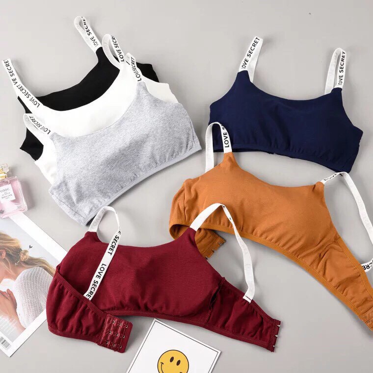 Áo bralette vải cotton mềm mịn, bra lót 2 dây chữ dáng thể thao có móc cài sau, Leblurshop | WebRaoVat - webraovat.net.vn