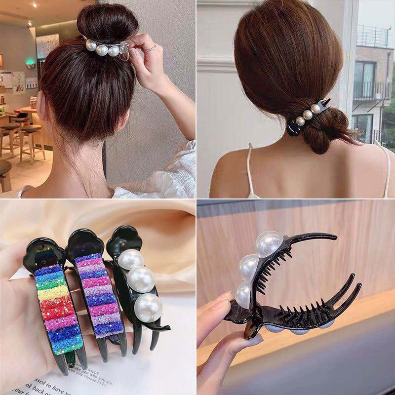 Kẹp tóc màu sắc cầu vồng 7 màu lấp lánh phong cách Hàn Quốc trẻ trung