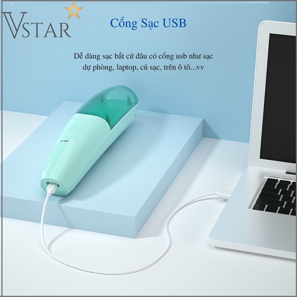 Tông Đơ Cắt Tóc MISUTA Baby Hair Trimmer Hút Tóc Tự Động (bảo hành chính hãng 6 tháng)