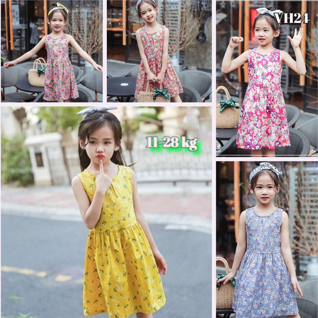 Váy bé gái hoa nhí xinh xắn size 11-28kg VH24