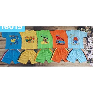 Combo 5 bộ bé trai thun coton cao câp
