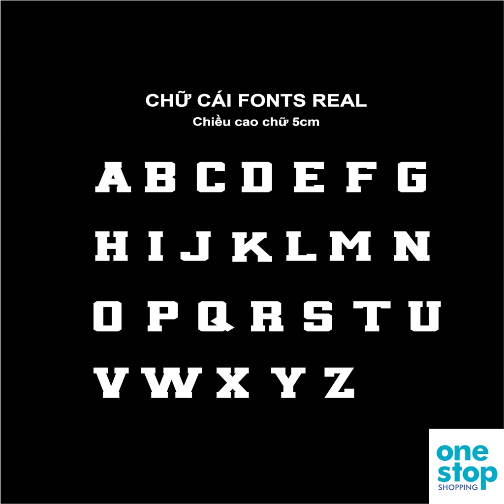 Decal chữ cái fonts real từ A-L One shop
