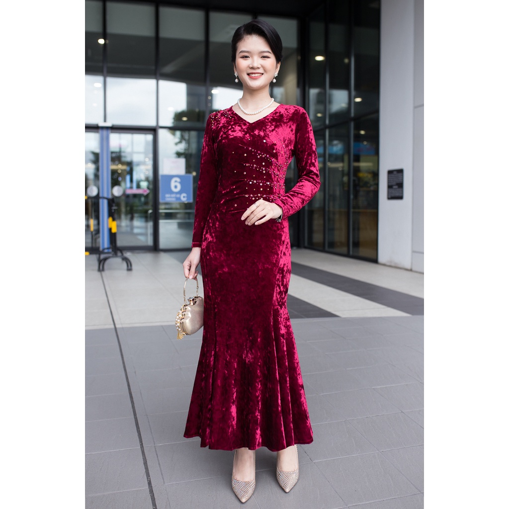 Đầm nhung đuôi cá đi tiệc sang trọng Ladyshop TK703