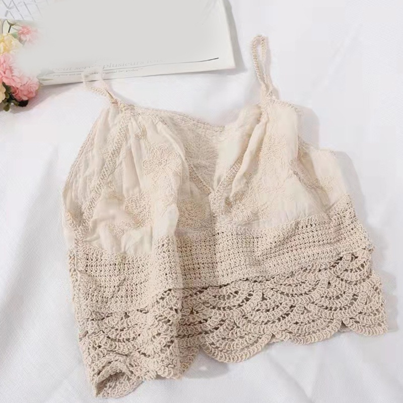 Áo Croptop Dệt Kim Cổ Chữ V Thêu Họa Tiết Hoa Thời Trang Cho Nữ