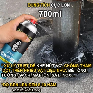 Bình xịt sơn chống thấm nước đa năng Bixuan 700ml, chống thấm tường trần nhà