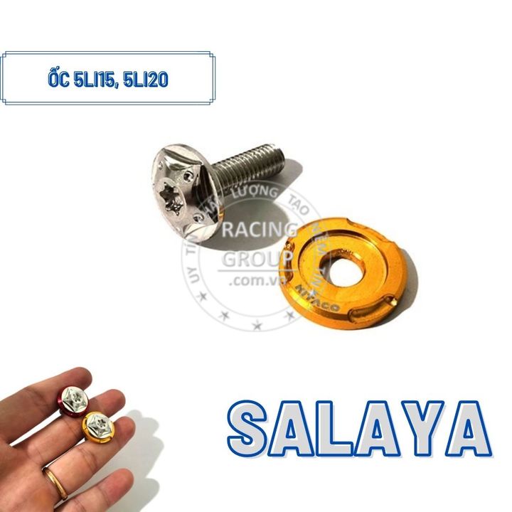 Ốc Salaya inox 5li15, 5li20 đầu dù gắn các vị trí tương thích trên xe máy