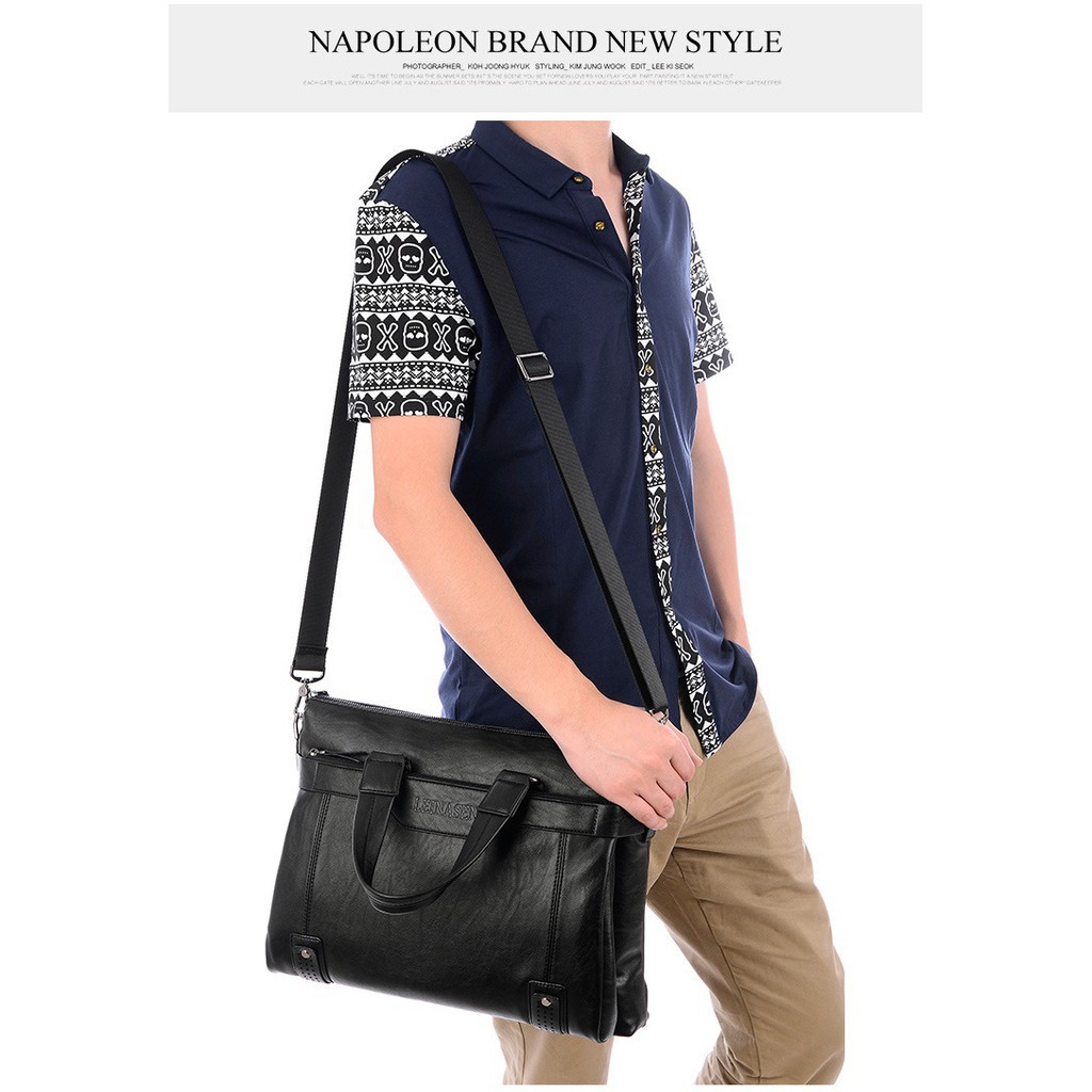 Túi Xách Da Nam Công Sở Leinasen. (size: 40x30x10cm. Da Bò Cao Cấp) Túi Đeo Chéo, Túi Đựng Laptop | BigBuy360 - bigbuy360.vn