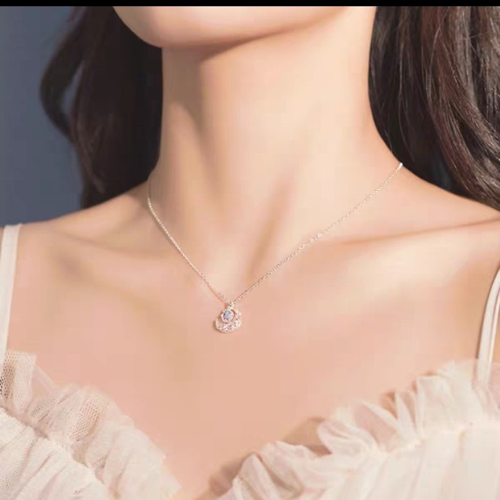 Dây Chuyền Bạc S925 Ánh Trăng Đính Đá DB2615 - Bảo Ngọc Jewelry