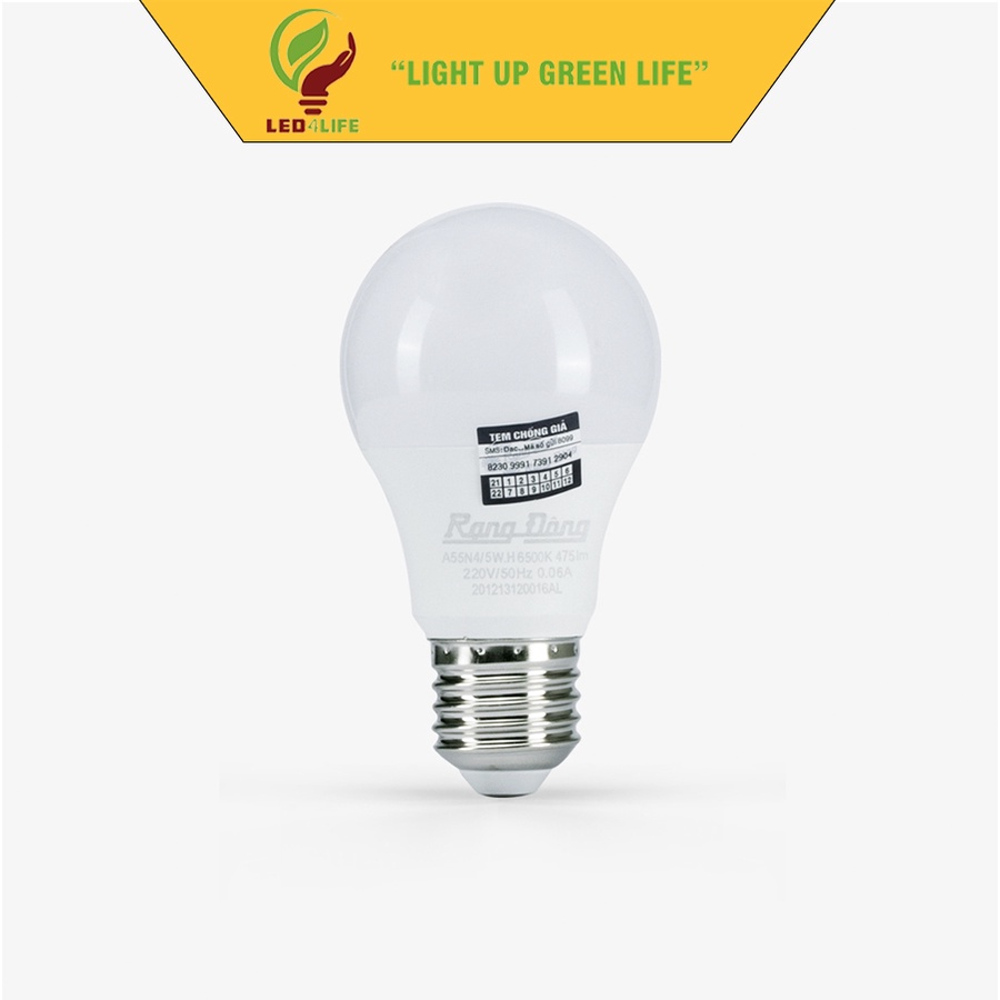 Bóng đèn LED BULB tròn 5W Rạng Đông Model: A55N4/5W