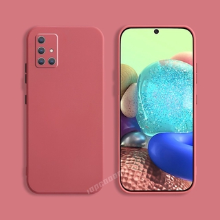 Ốp điện thoại silicone mềm khung vuông màu trơn cao cấp cho Samsung Galaxy A51 A71 A31 A21S A02S A12