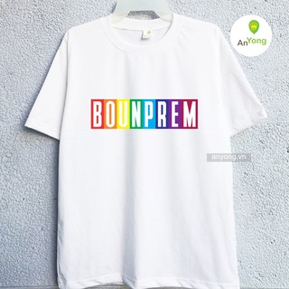 Áo thun BounPrem chữ cầu vồng rainbow