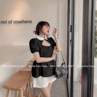 Áo peplum gấm phồng