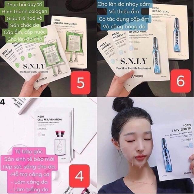 Mặt nạ wonjin đủ vị hộp tặng kèm 1 tuýp mặt nạ