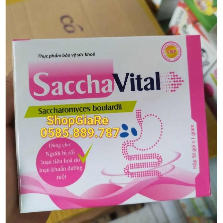 Saccha Vital cân hằng hệ vi sinh đường ruột, giảm rối loạn tiêu hóa, tăng cường sức đề kháng, đi ngoài, phân sống