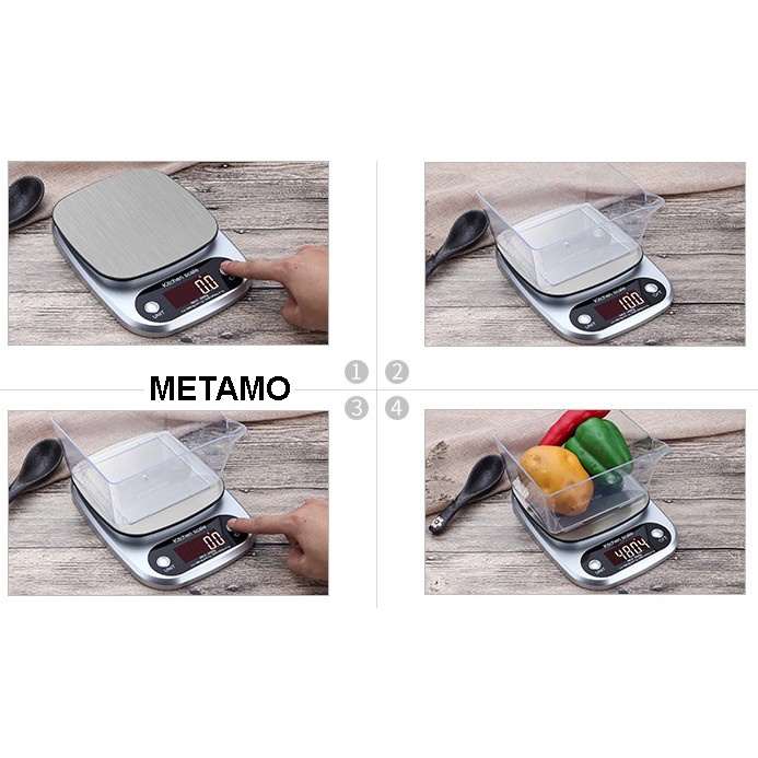 Cân tiểu ly điện tử mini, cân thực phẩm màn hình LCD độ chính xác cao phù hợp định lượng chế độ ăn healthy