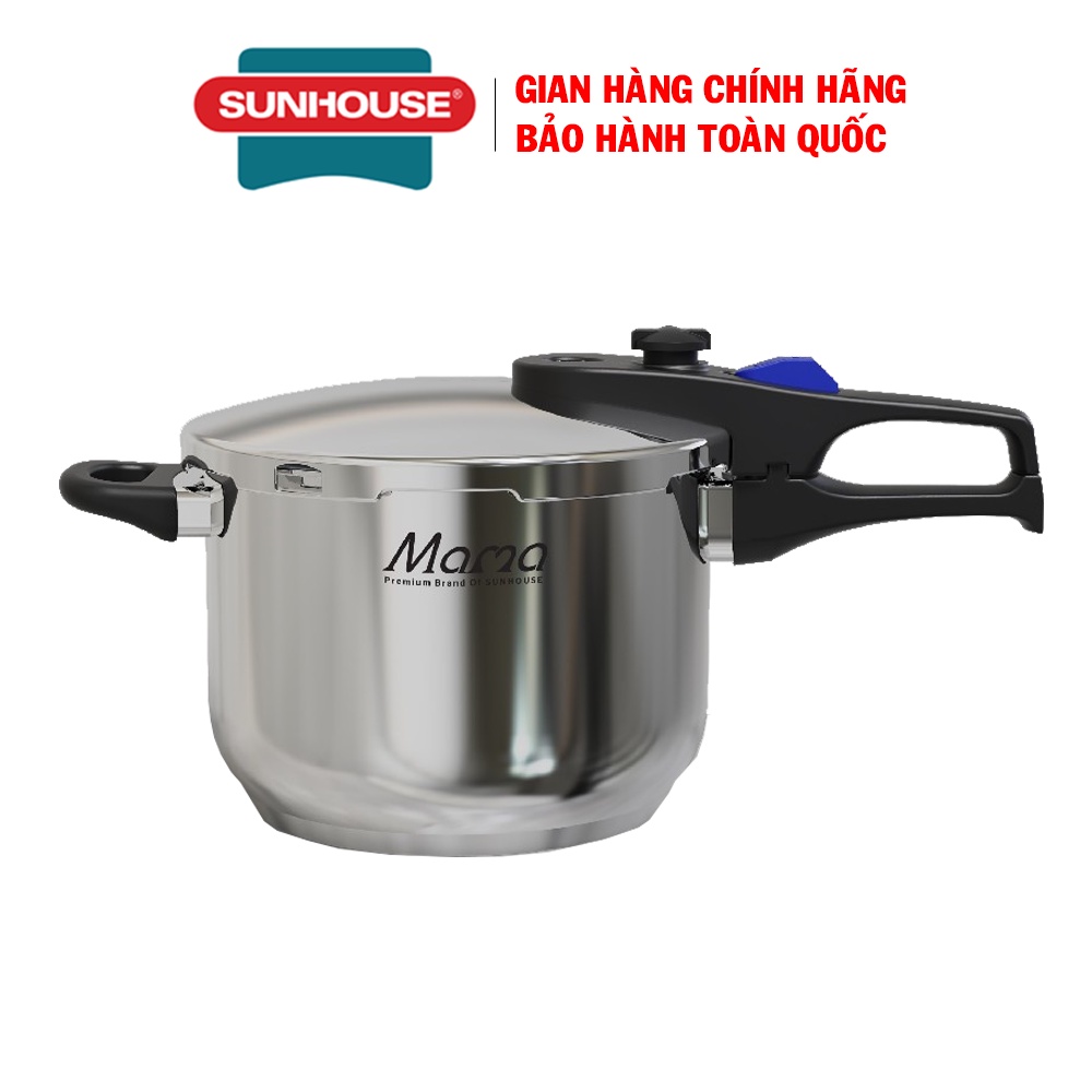 Nồi áp suất inox 304 Sunhouse Mama SHG9906M1, Dung tích 6 Lít, Đường kính 22cm, Sử dụng trên mọi loại bếp