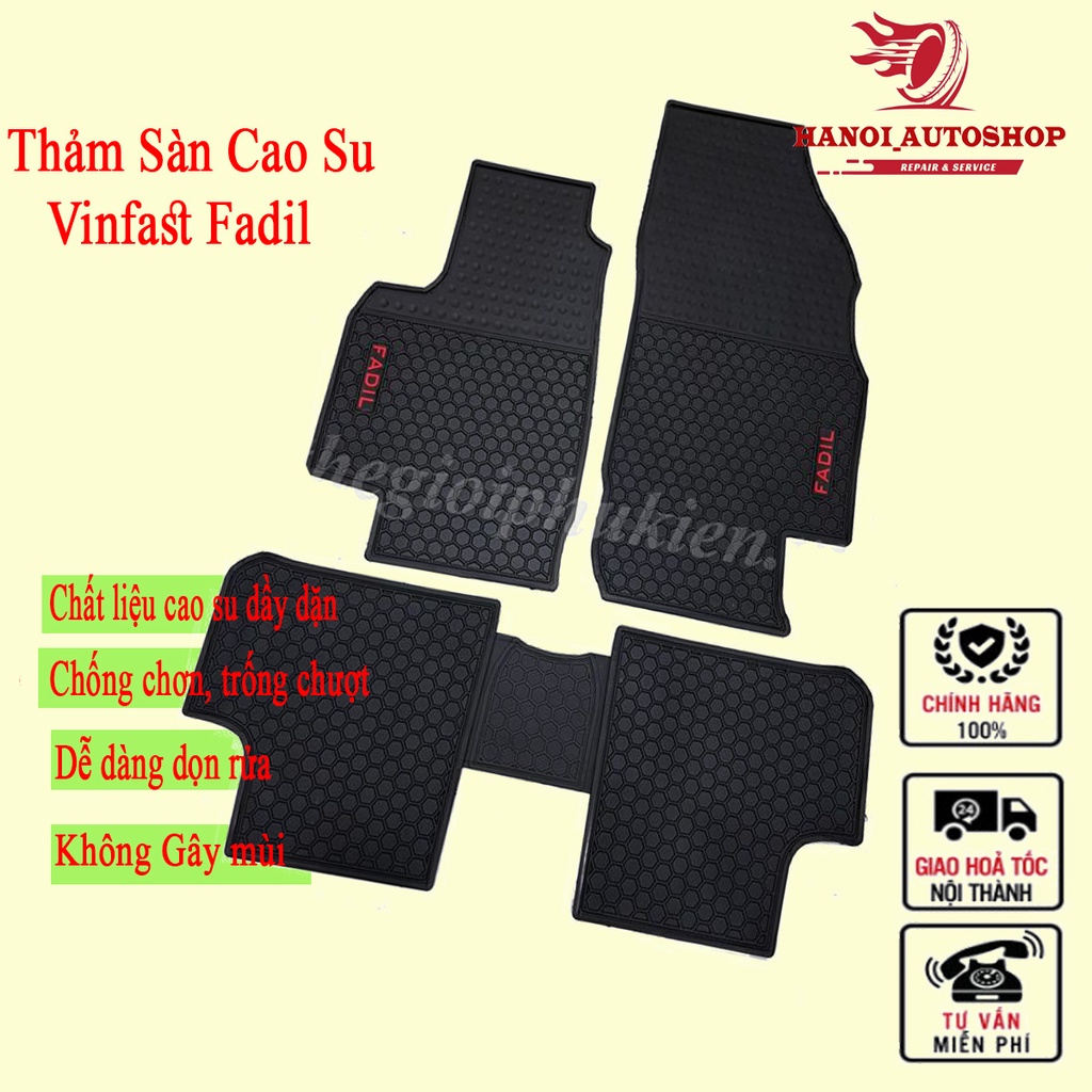 HÀNG CAO CẤP|Thảm Lót Sàn Cao Su Xe Ô TÔ Vinfast Fadil Mẫu tổ ong -không gây mùi,cao su đúc,Vừa form xe, dễ vệ sinh