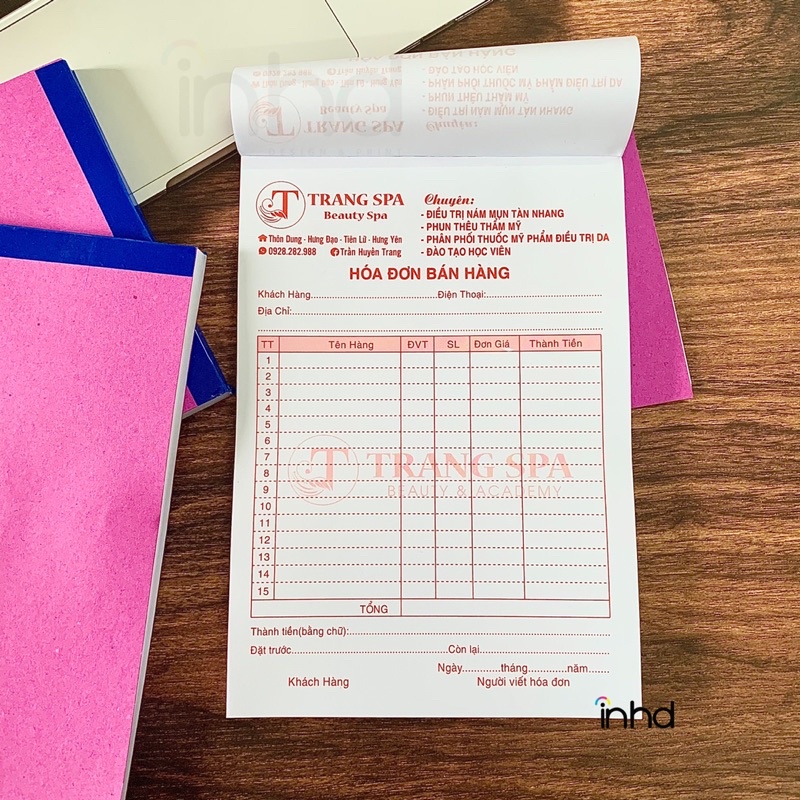 Hoá đơn in theo yêu cầu