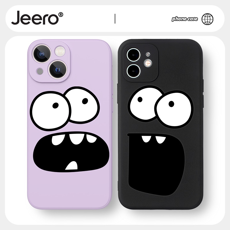 Ốp lưng JEERO hoạt hình cặp đôi dễ thương đẹp ngộ nghĩnh mềm viền vuông cho iPhone13 12 11 pro max se 2020 x xr xs ip 8 7 6 6s plus kute hff147
