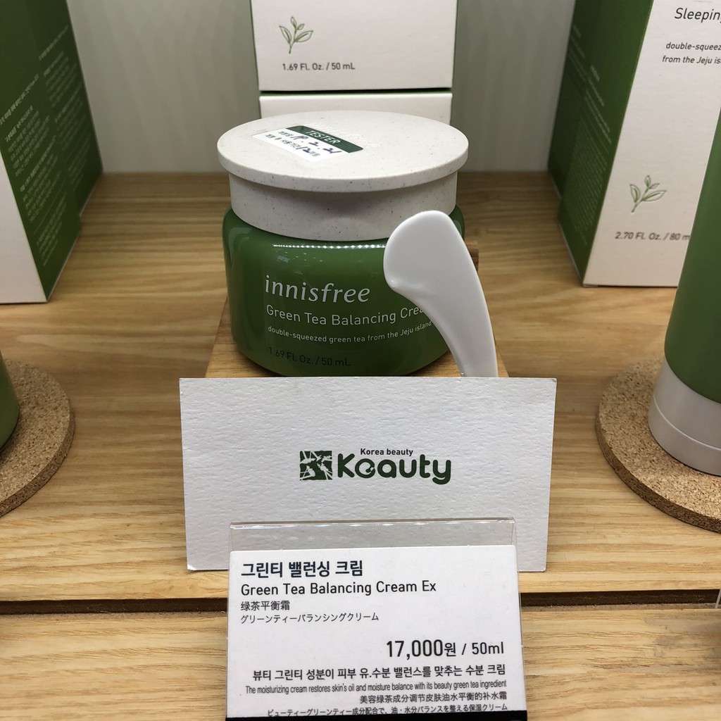 Kem dưỡng cân bằng độ ẩm Trà Xanh Innisfree Green tea Balancing Cream Ex