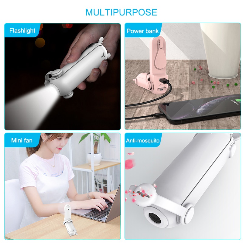 Quạt Cầm Tay Gấp Gọn 2000mAh Bỏ Túi Tiện Dụng