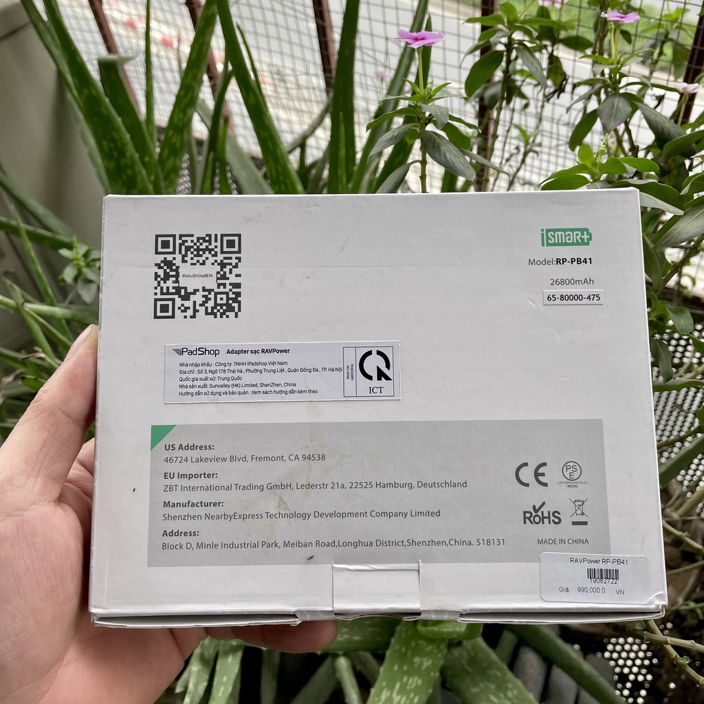 Sạc Dự Phòng 26800mAh RAVPower RP-PB41 - 3 Cổng Sạc Nhanh Thông Minh ismart+ - 27.5W - Hàng Chính Hãng - Bảo Hành 1 Năm