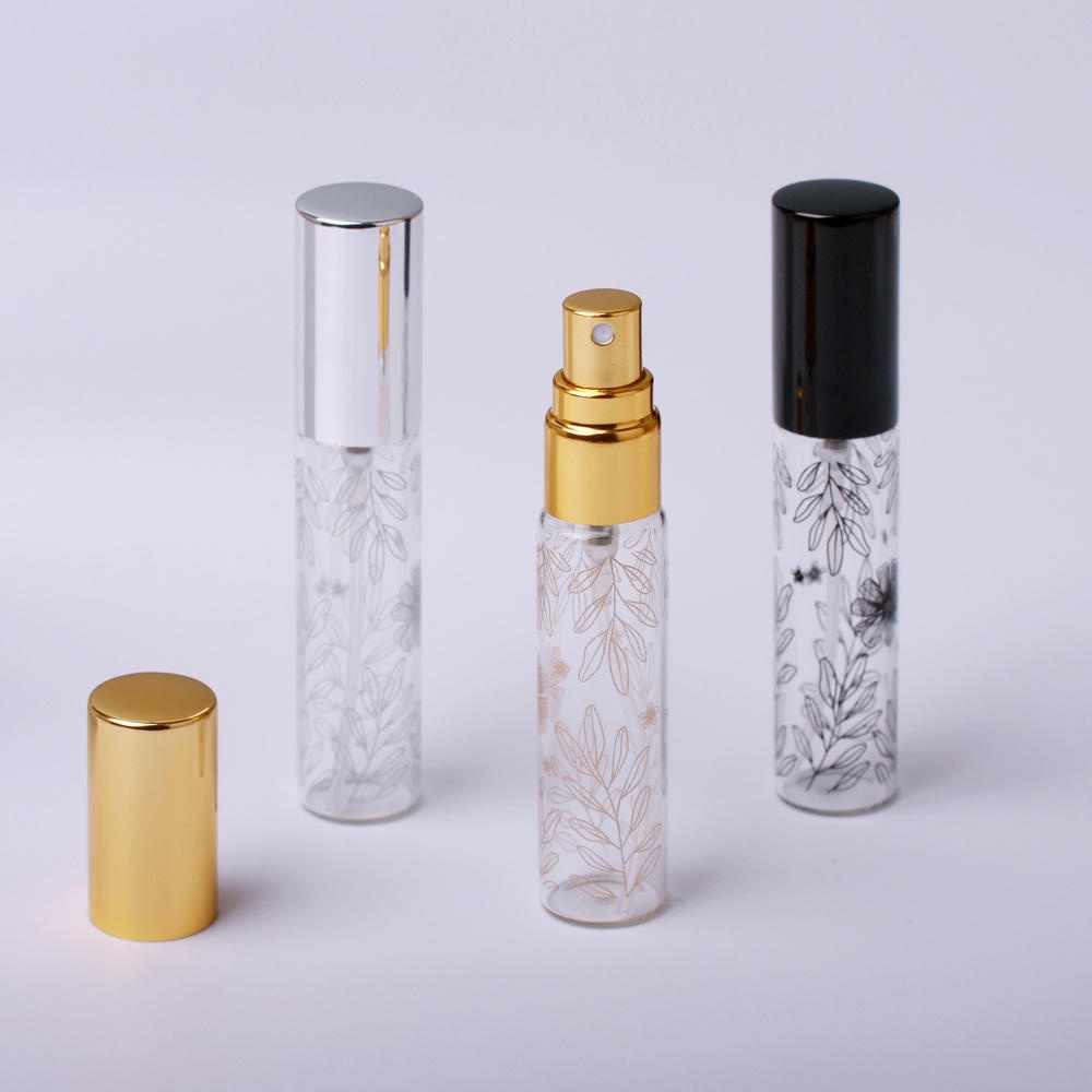 Lọ Đựng Nước Hoa Bằng Kính Họa Tiết Chiếc Lá 10ml