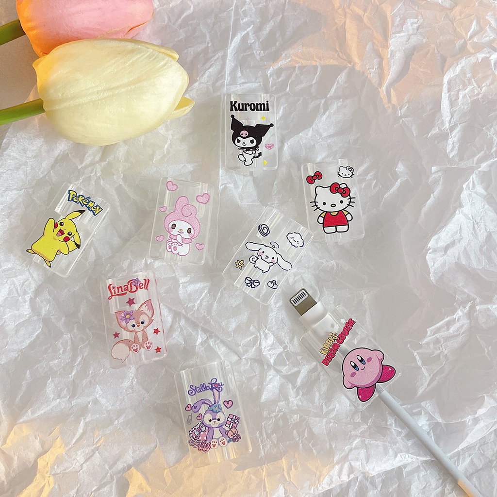 Phụ Kiện Bảo Vệ Dây Cáp Sạc USB Chống Gãy Hình Hoạt Hình Dễ Thương